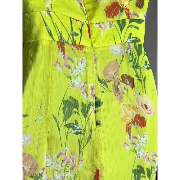 Harlyn Yellow Floral Printed V neck Dress XS - Picture 14 of 15